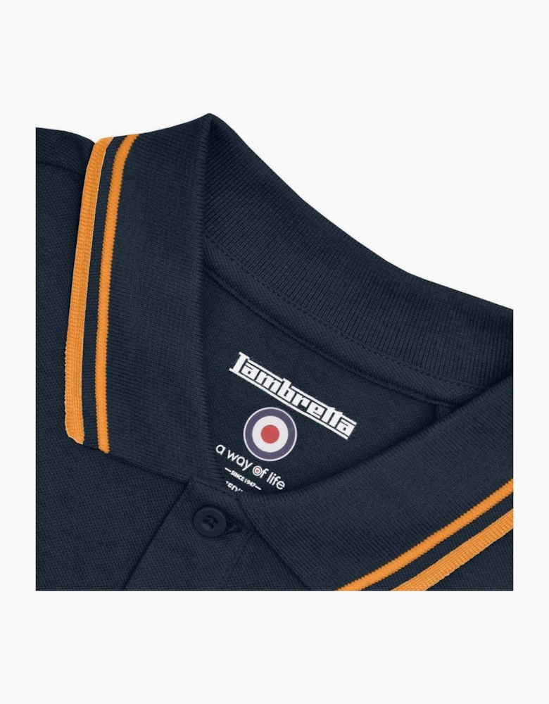 Lambretta Mens Twin Tipped Retro Polo Shirt