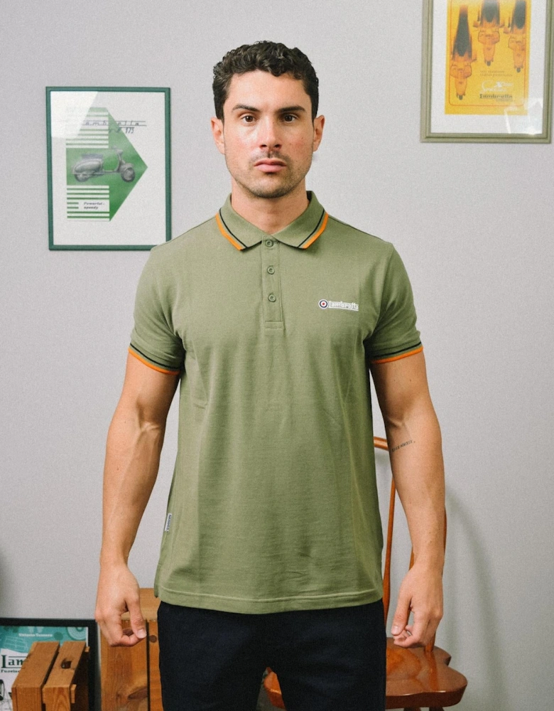 Lambretta Mens Twin Tipped Retro Polo Shirt