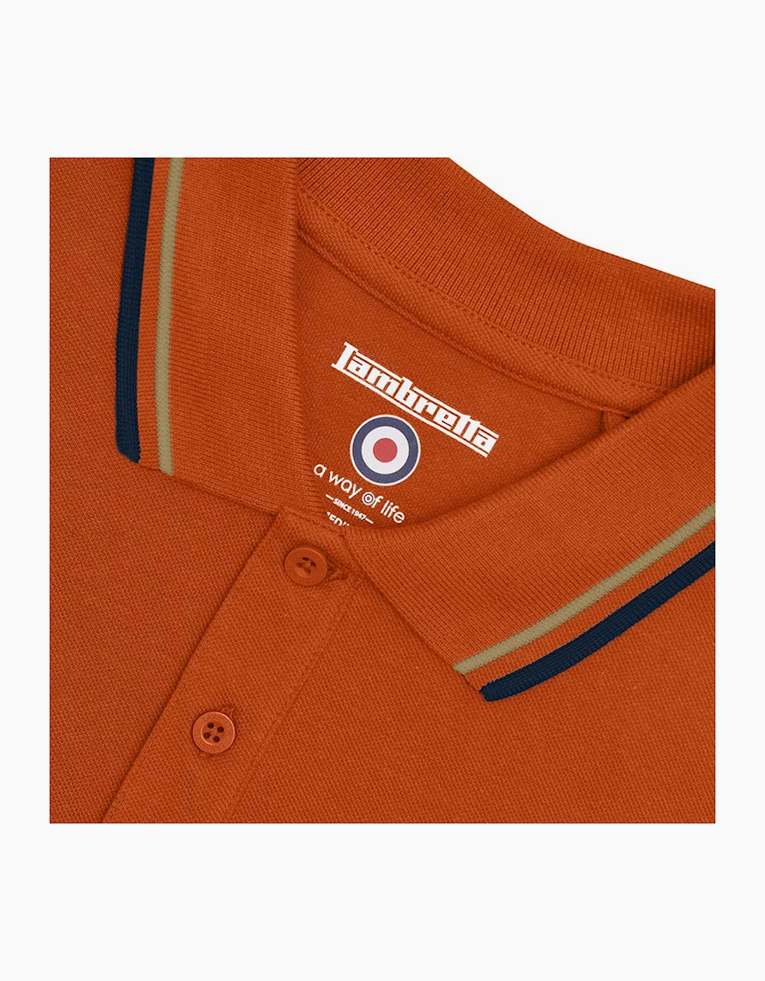 Lambretta Mens Twin Tipped Retro Polo Shirt