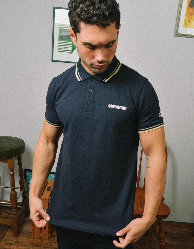 Lambretta Mens Twin Tipped Retro Polo Shirt