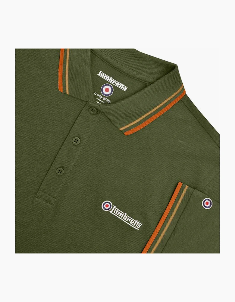 Lambretta Mens Twin Tipped Retro Polo Shirt