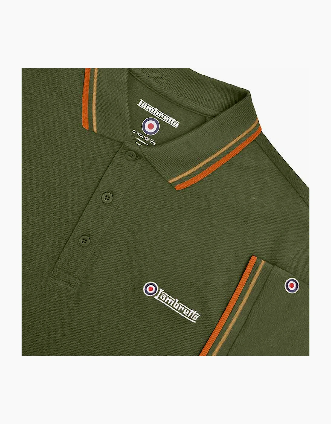 Lambretta Mens Twin Tipped Retro Polo Shirt