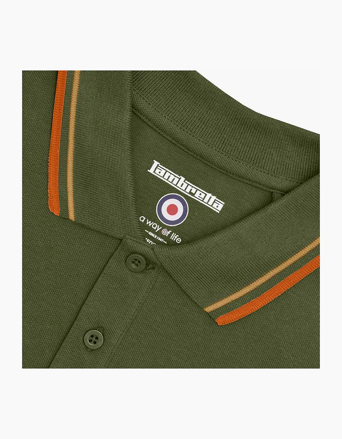 Lambretta Mens Twin Tipped Retro Polo Shirt