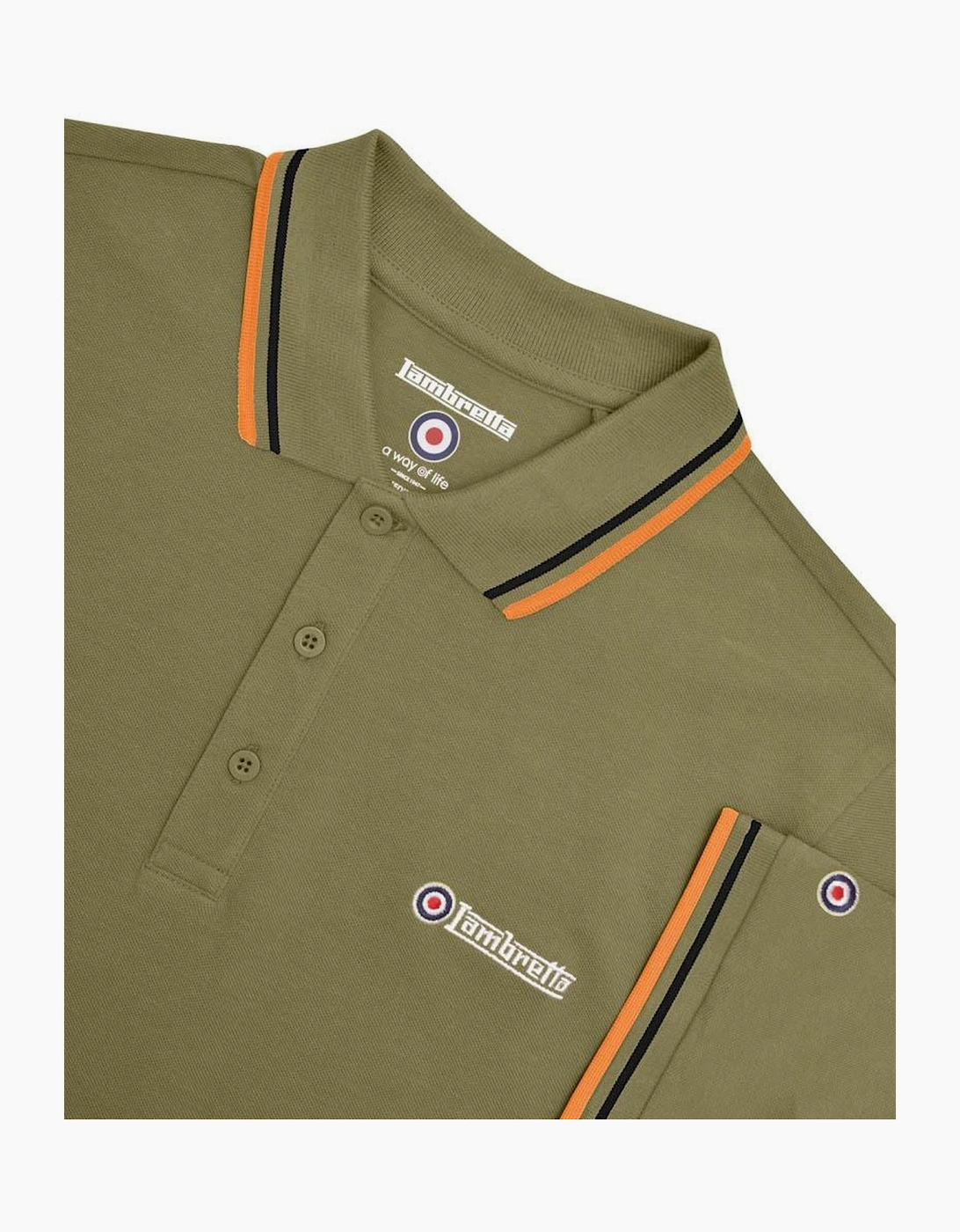 Lambretta Mens Twin Tipped Retro Polo Shirt
