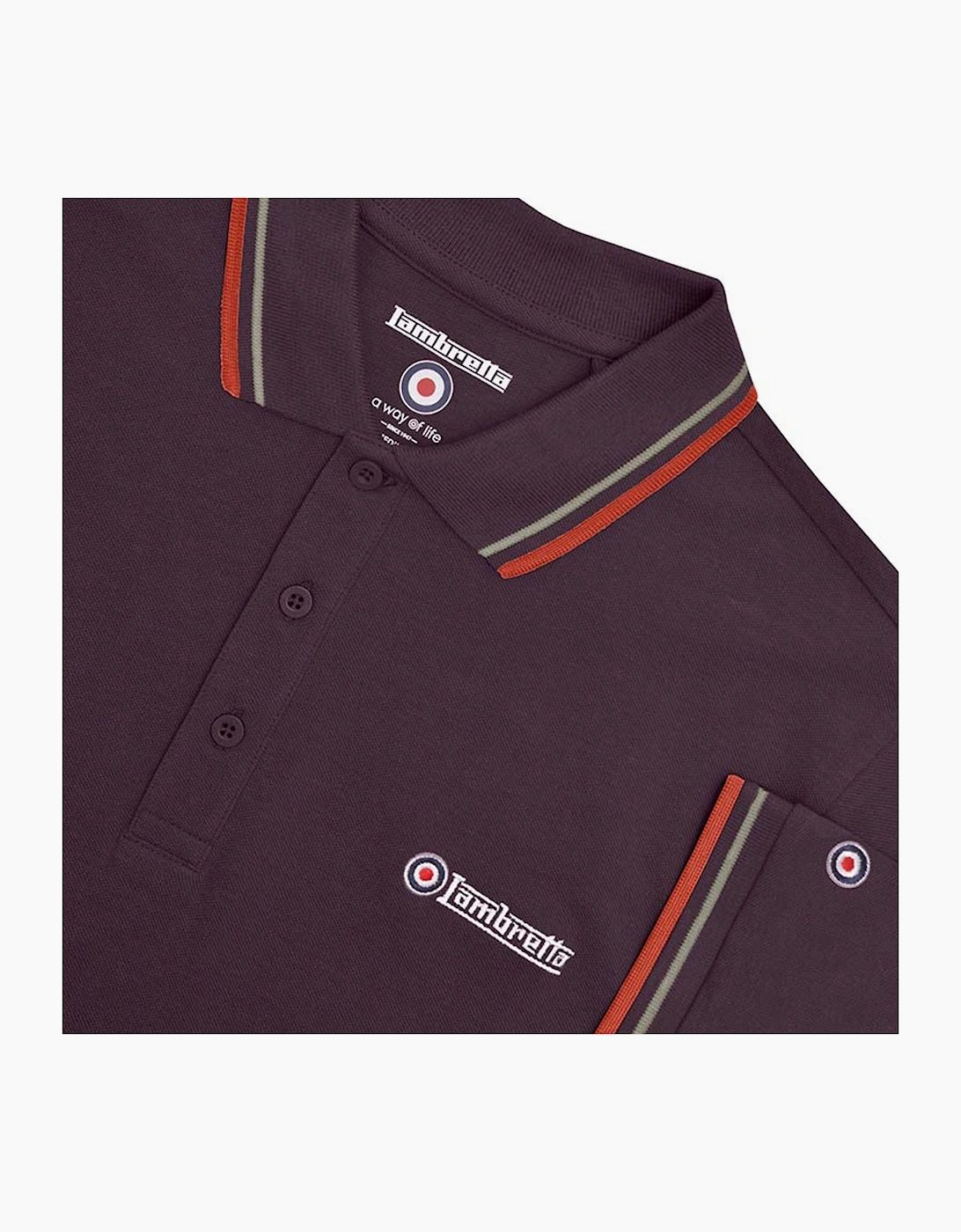 Lambretta Mens Twin Tipped Retro Polo Shirt