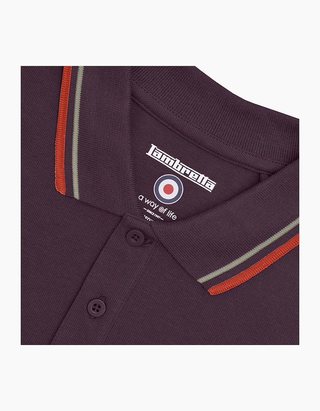 Lambretta Mens Twin Tipped Retro Polo Shirt