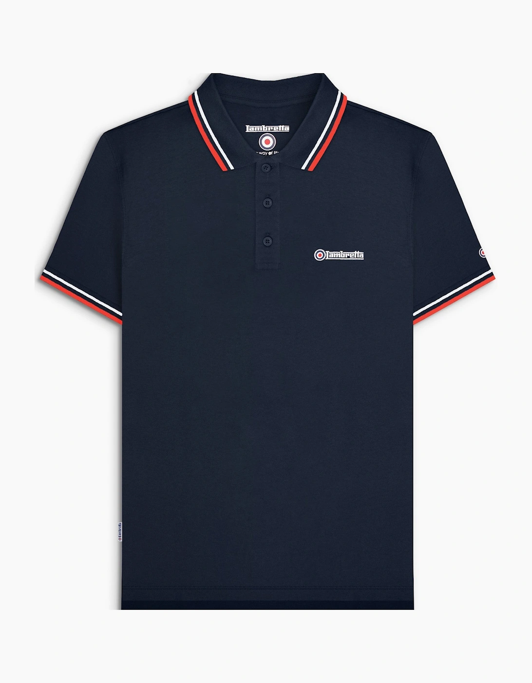 Lambretta Mens Twin Tipped Retro Polo Shirt