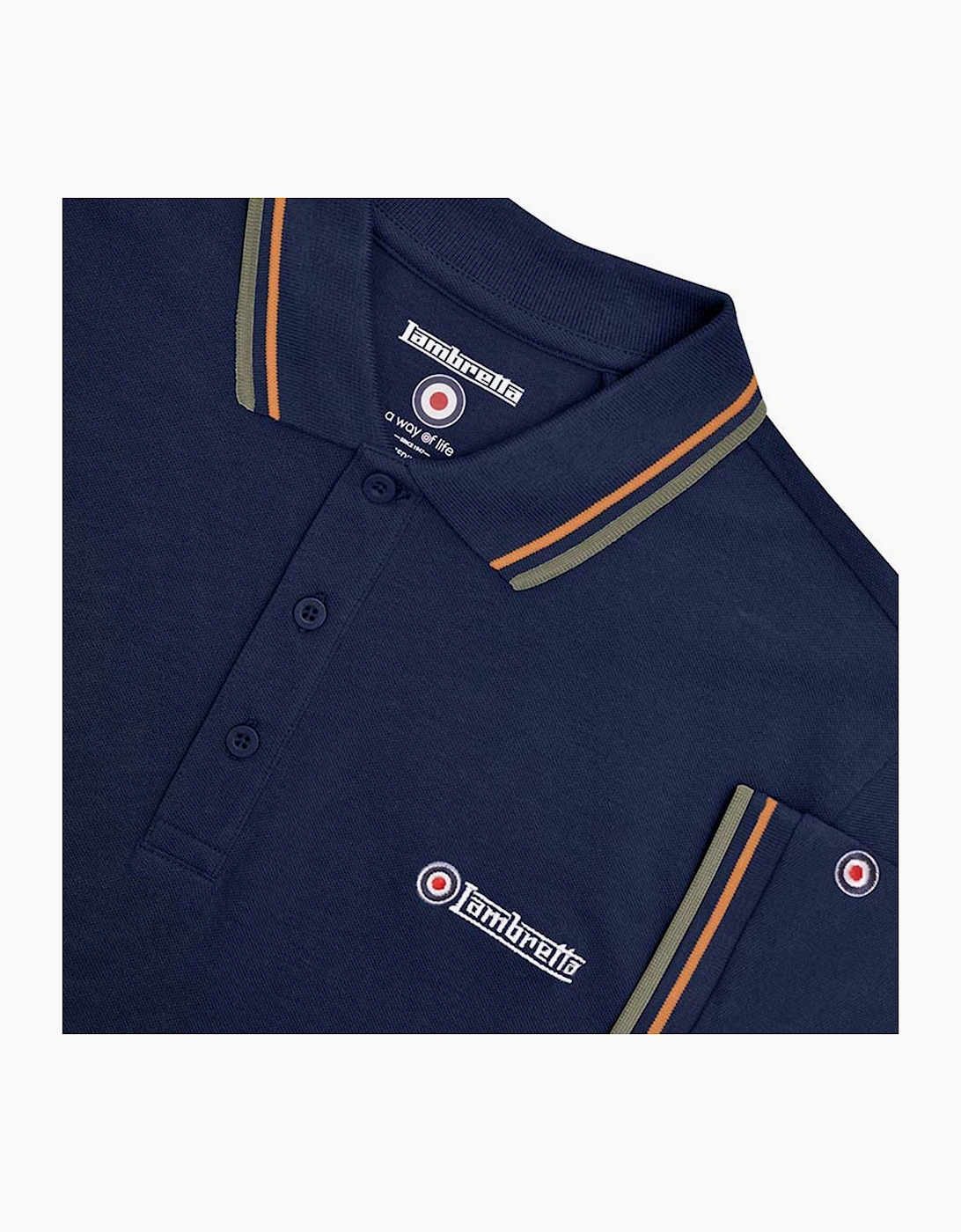 Lambretta Mens Twin Tipped Retro Polo Shirt