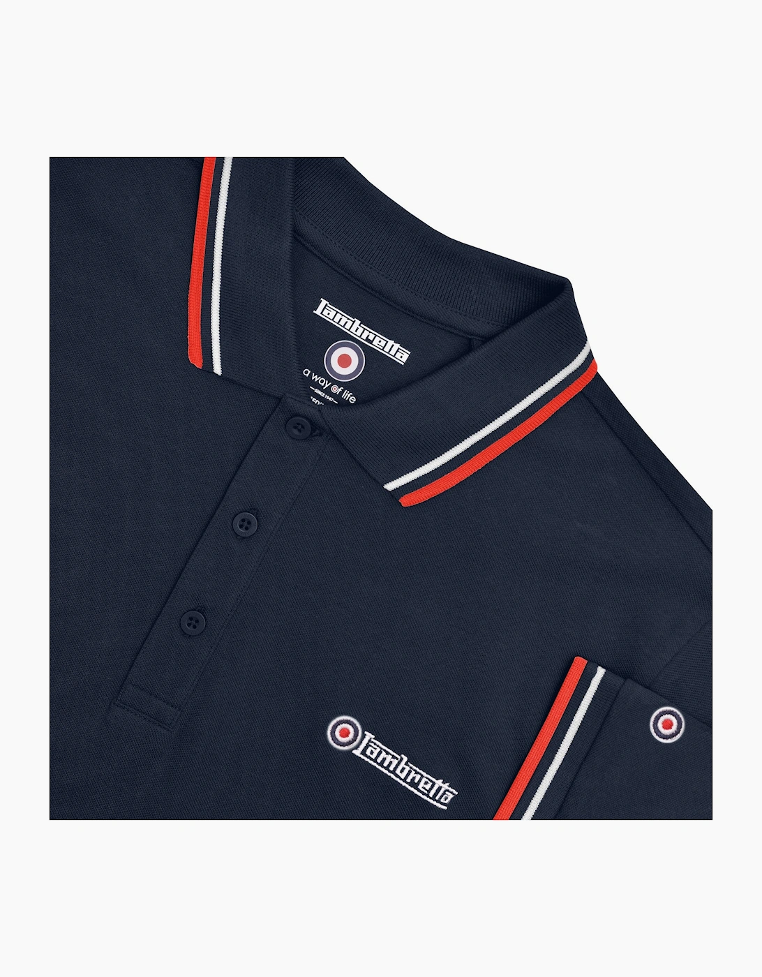 Lambretta Mens Twin Tipped Retro Polo Shirt
