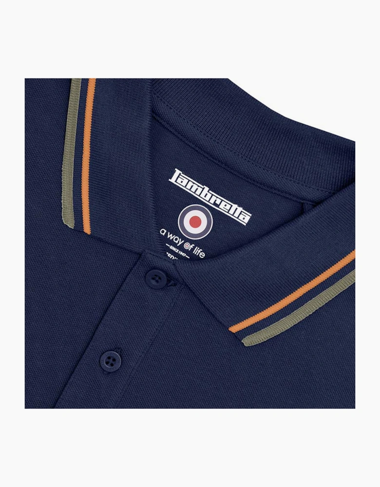 Lambretta Mens Twin Tipped Retro Polo Shirt