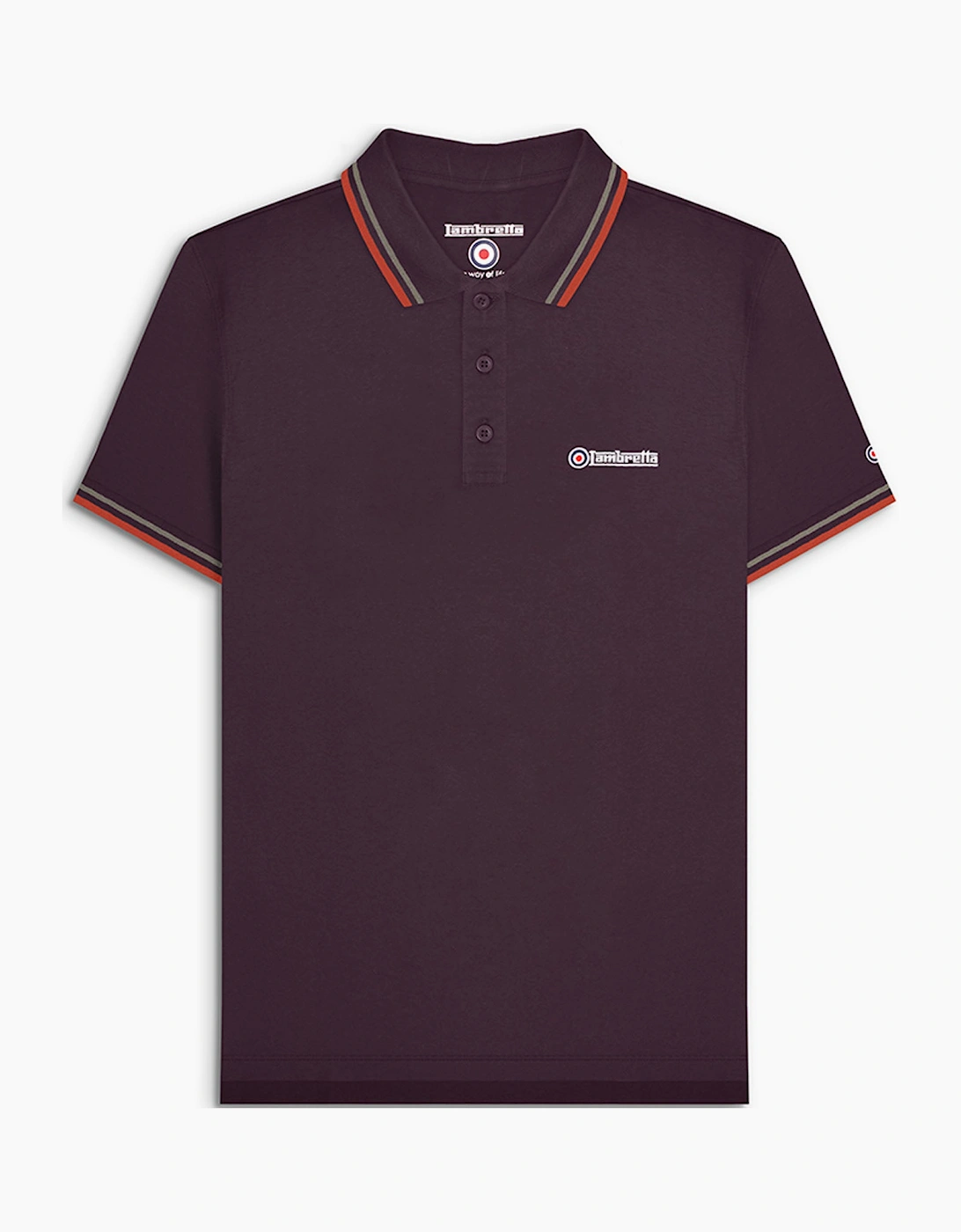 Lambretta Mens Twin Tipped Retro Polo Shirt