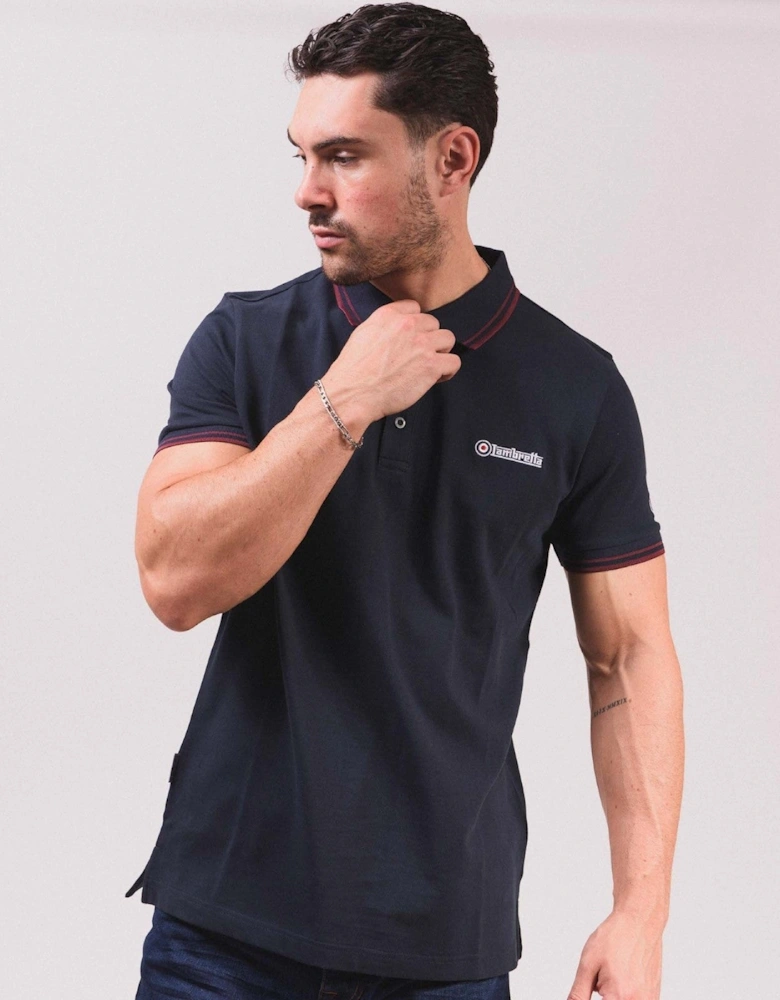 Lambretta Mens Twin Tipped Retro Polo Shirt