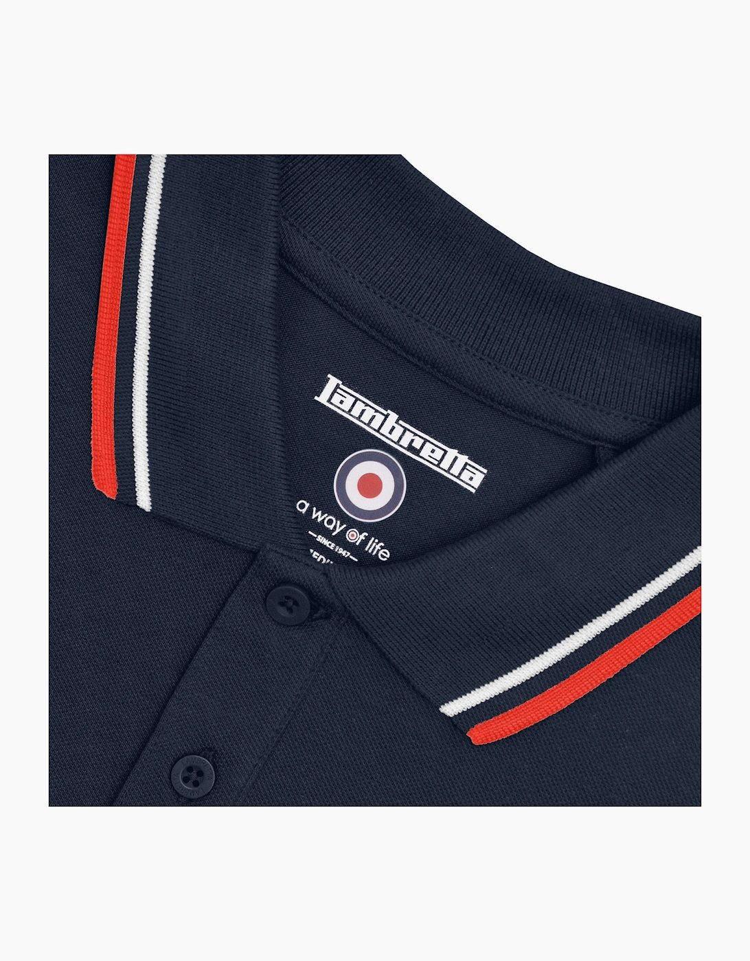 Lambretta Mens Twin Tipped Retro Polo Shirt