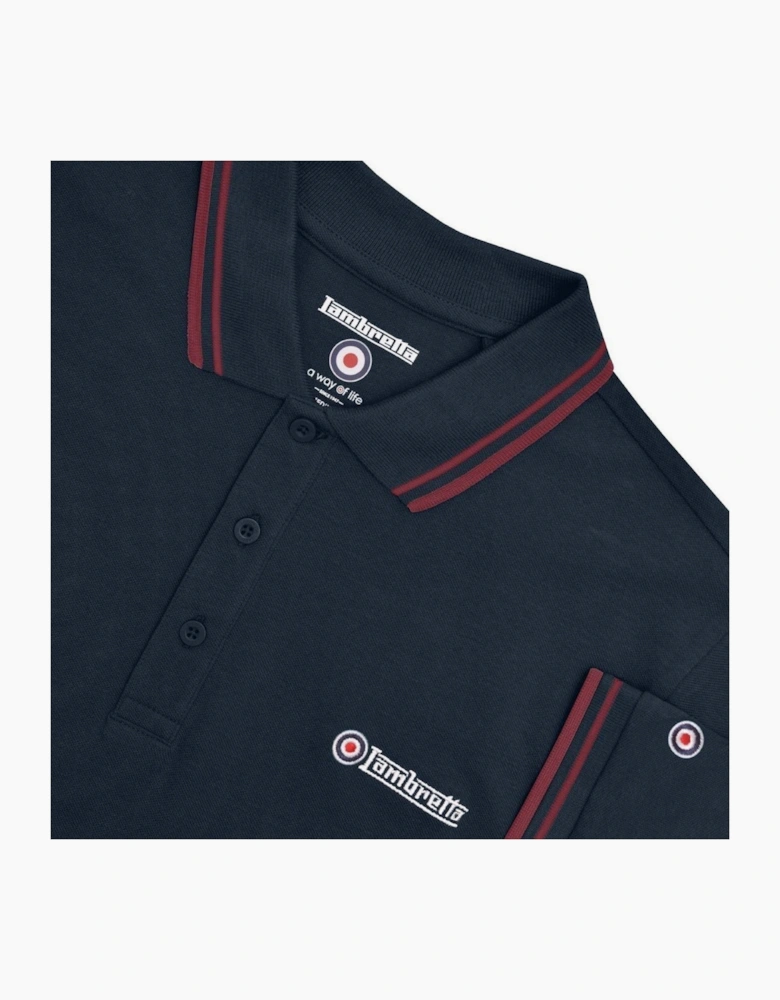 Lambretta Mens Twin Tipped Retro Polo Shirt