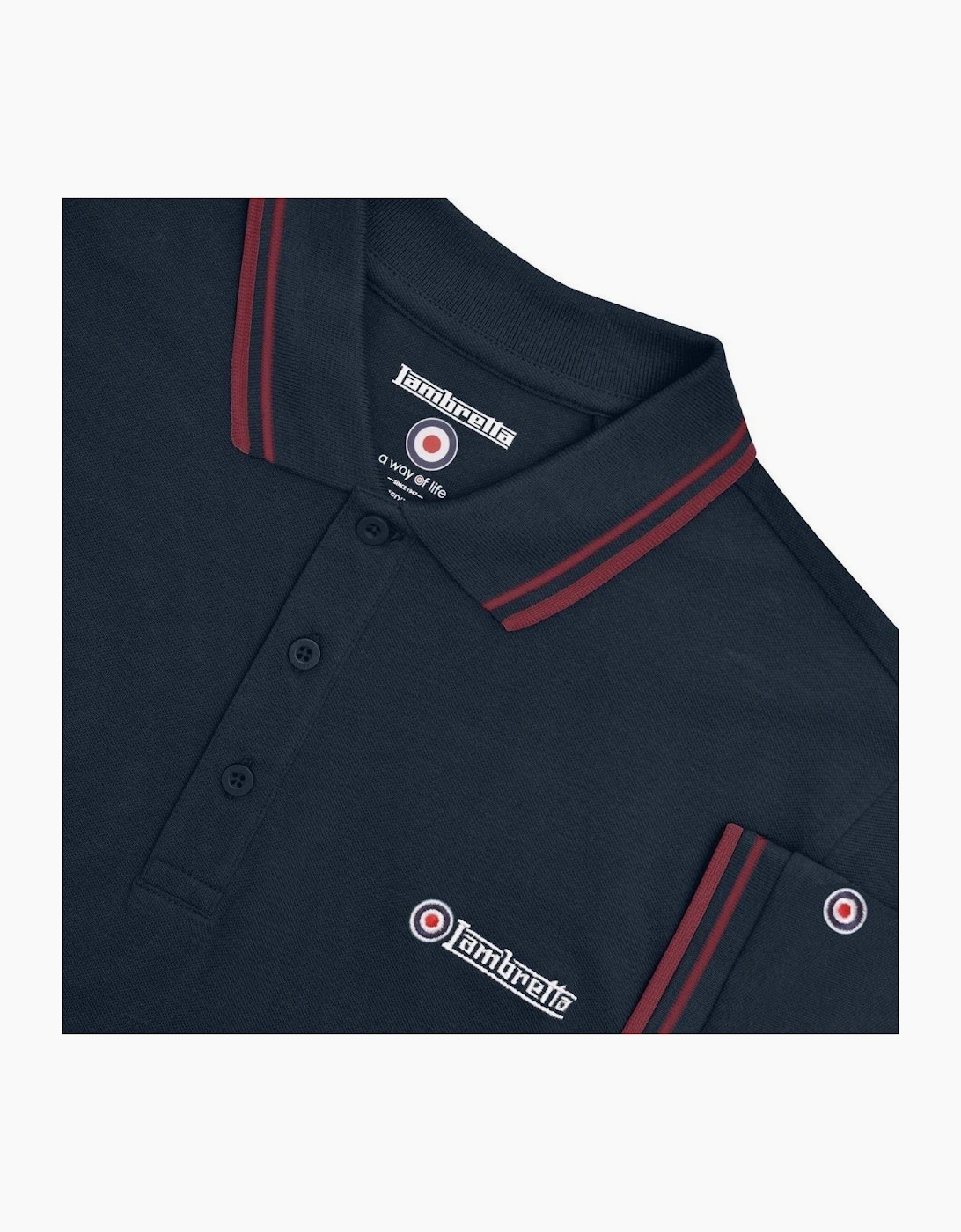 Lambretta Mens Twin Tipped Retro Polo Shirt