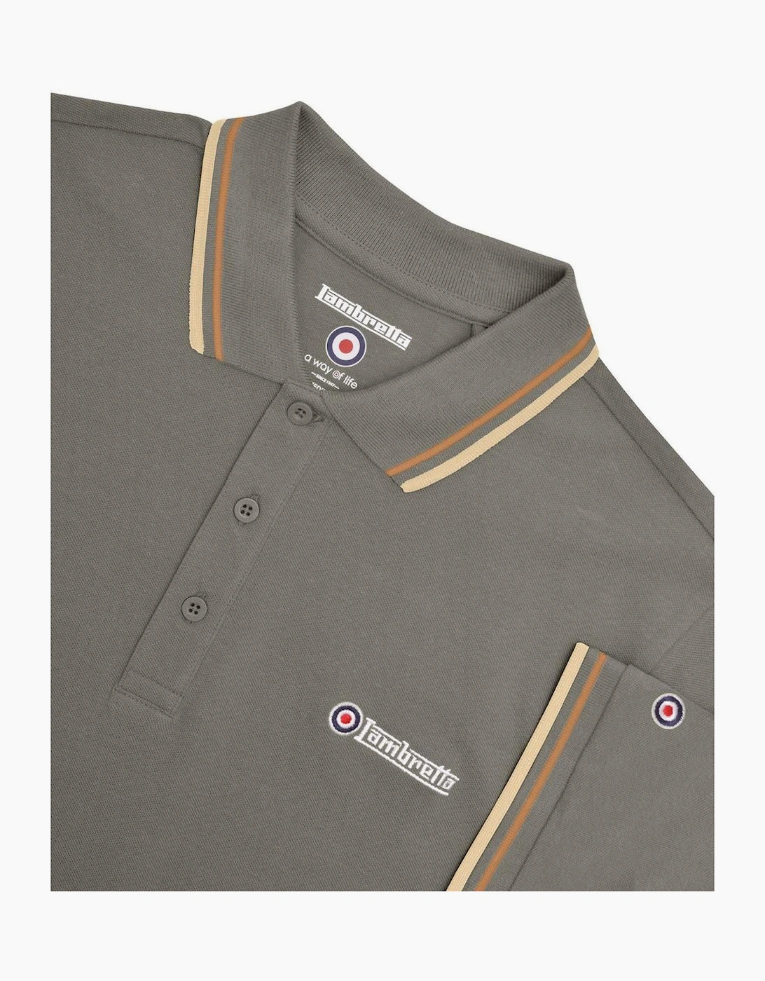 Lambretta Mens Twin Tipped Retro Polo Shirt
