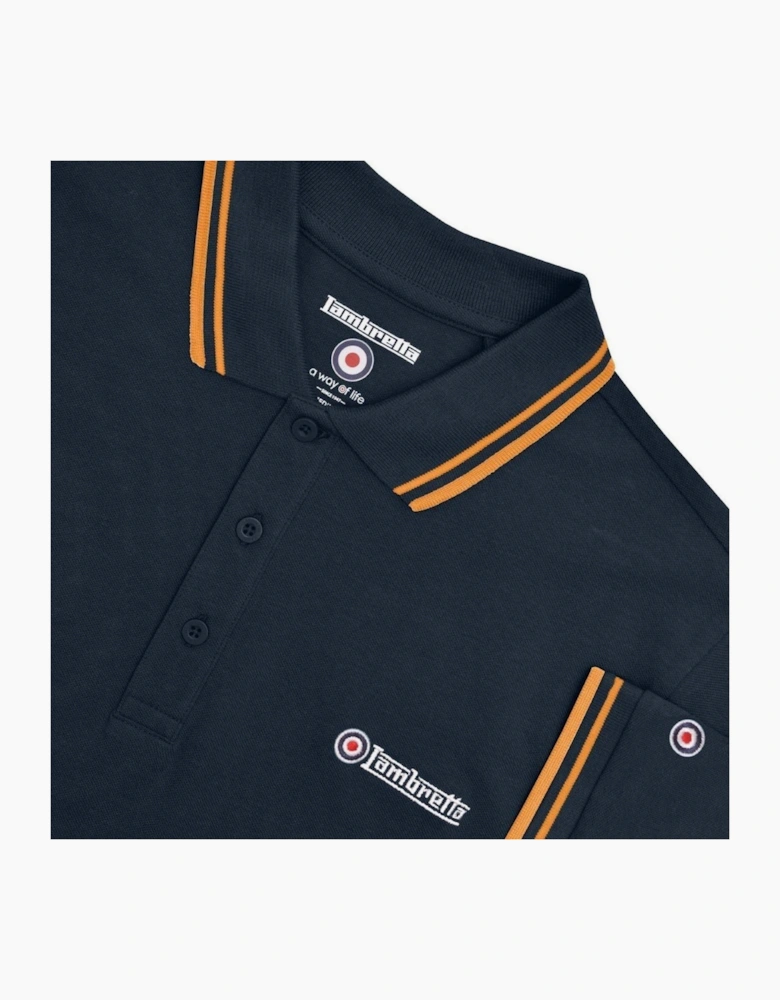 Lambretta Mens Twin Tipped Retro Polo Shirt