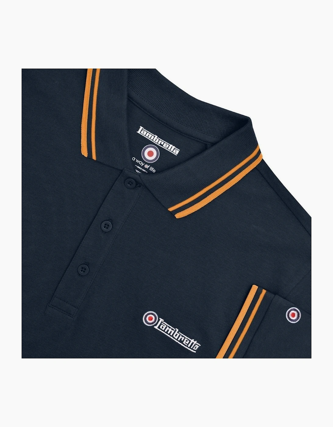 Lambretta Mens Twin Tipped Retro Polo Shirt