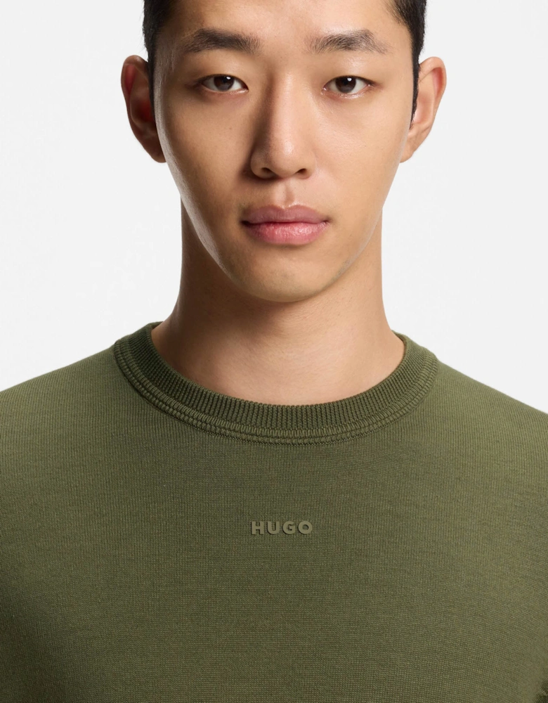 HUGO San Cassius-C2 Mens Crew Neck Jumper  - Olive 389
