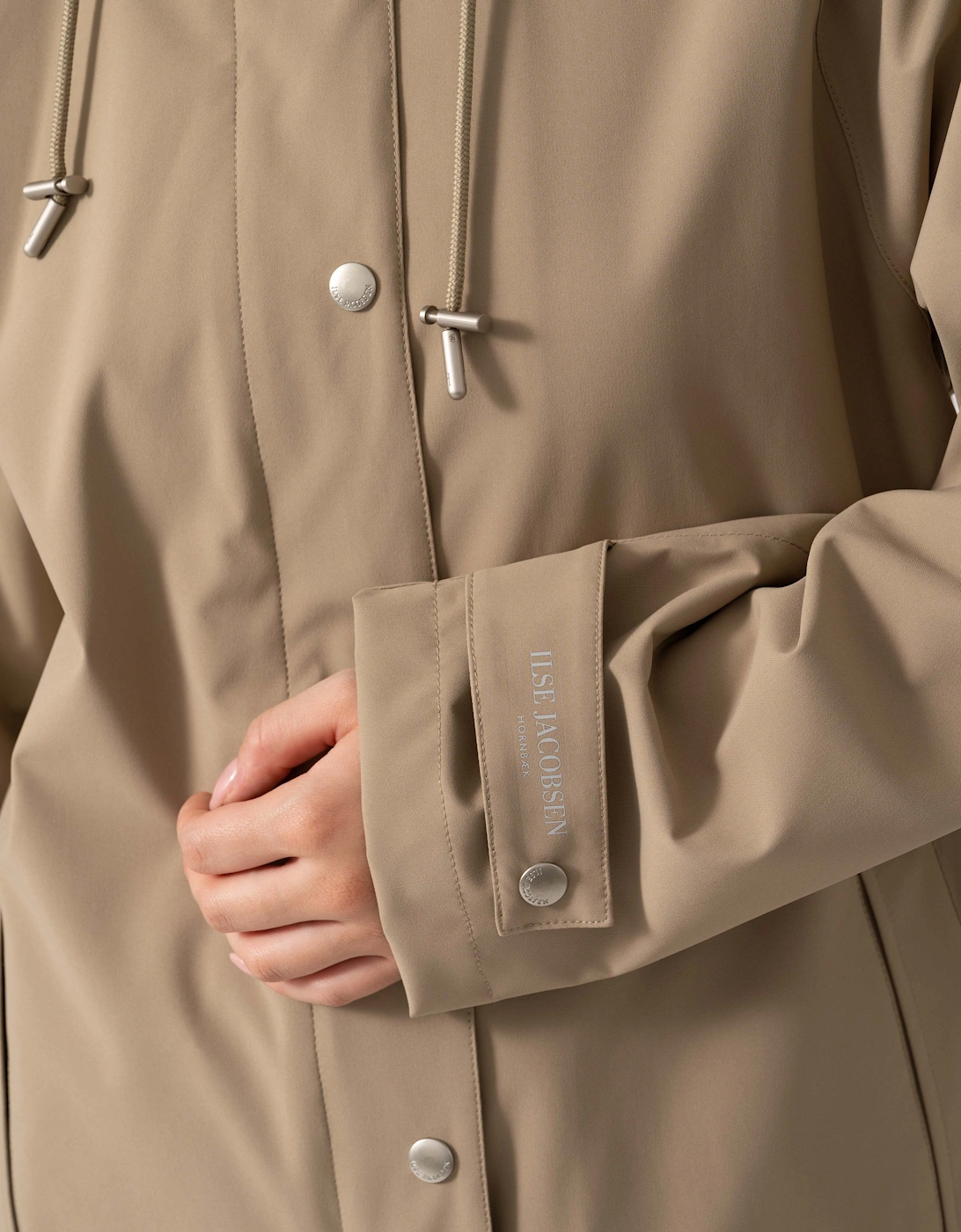 Ilse Jacobsen Gentle Rain Womens Raglan Raincoat - Greige 105