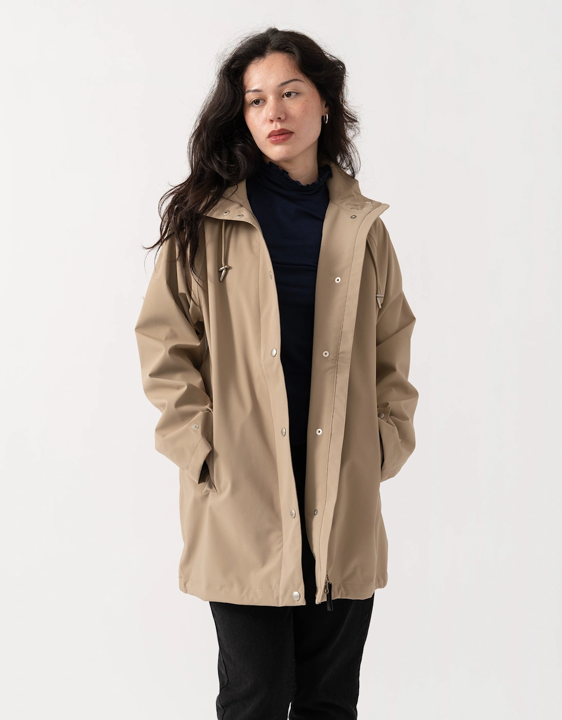Ilse Jacobsen Gentle Rain Womens Raglan Raincoat - Greige 105