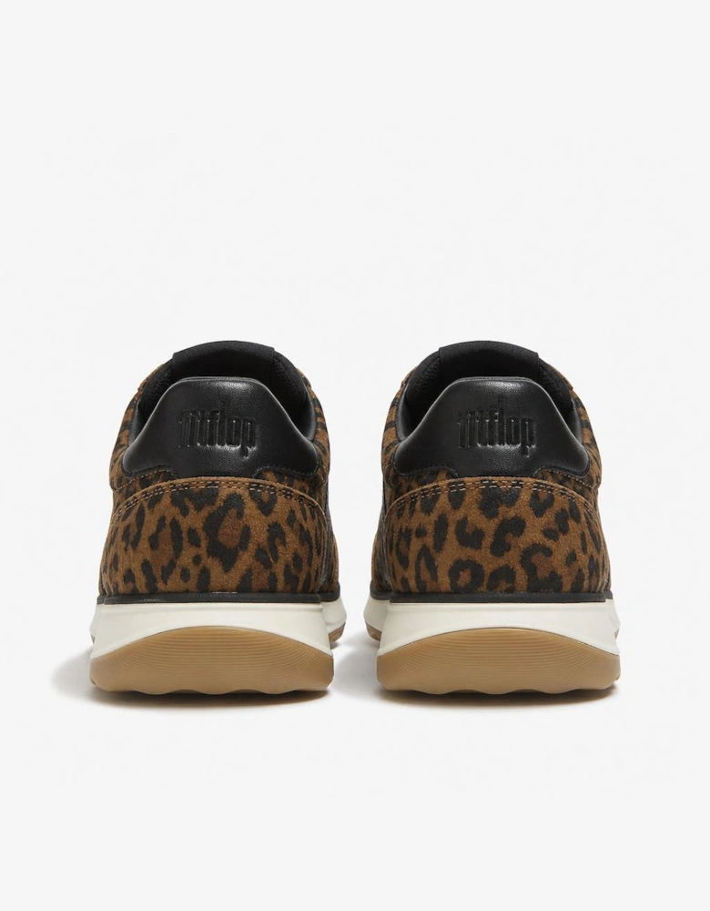 FitFlop RETRO-Q FF SUEDE LEOPARD Womens Casual Trainers Tan/Black