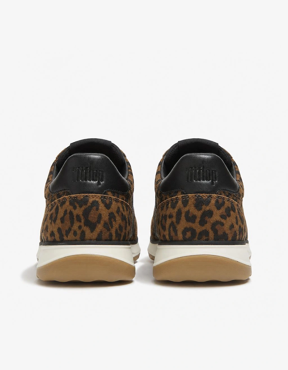 FitFlop RETRO-Q FF SUEDE LEOPARD Womens Casual Trainers Tan/Black