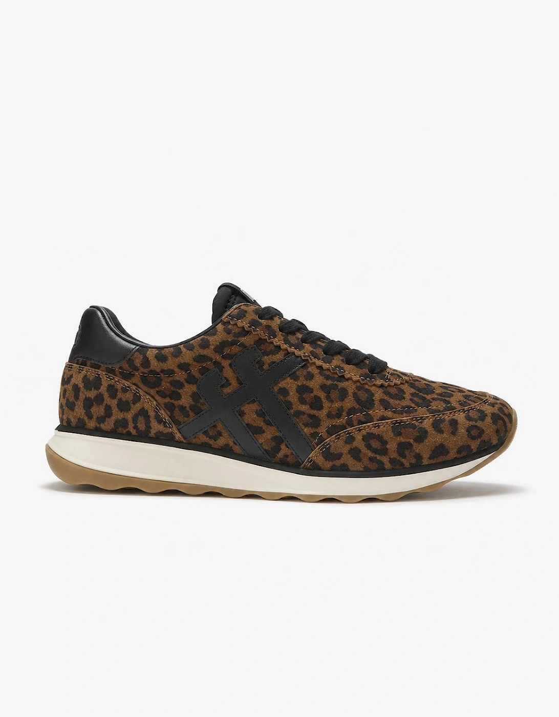 FitFlop RETRO-Q FF SUEDE LEOPARD Womens Casual Trainers Tan/Black
