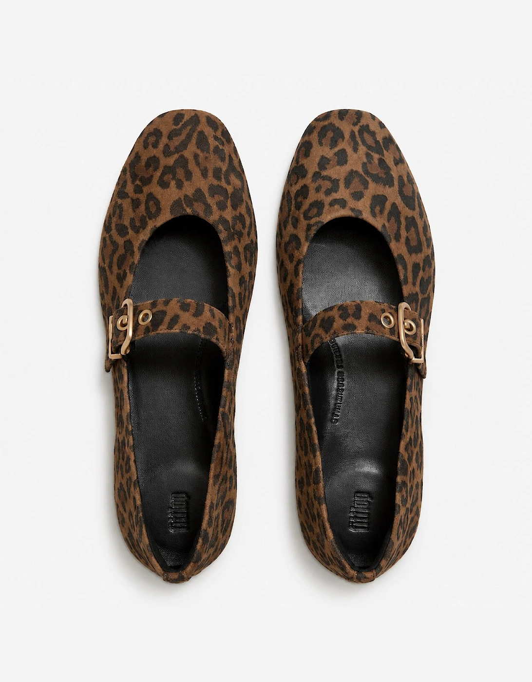FitFlop DELICATO SUEDE LEOPARD Womens Mary Jane Tan/Black