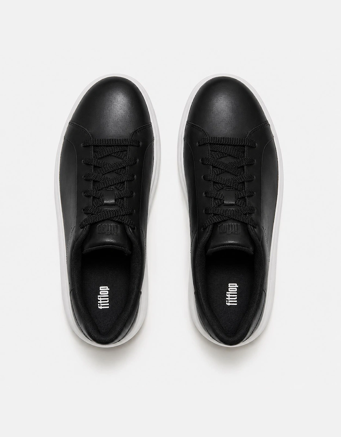 FitFlop RTG LEATHER LACE UP Womens Casual Trainers Black