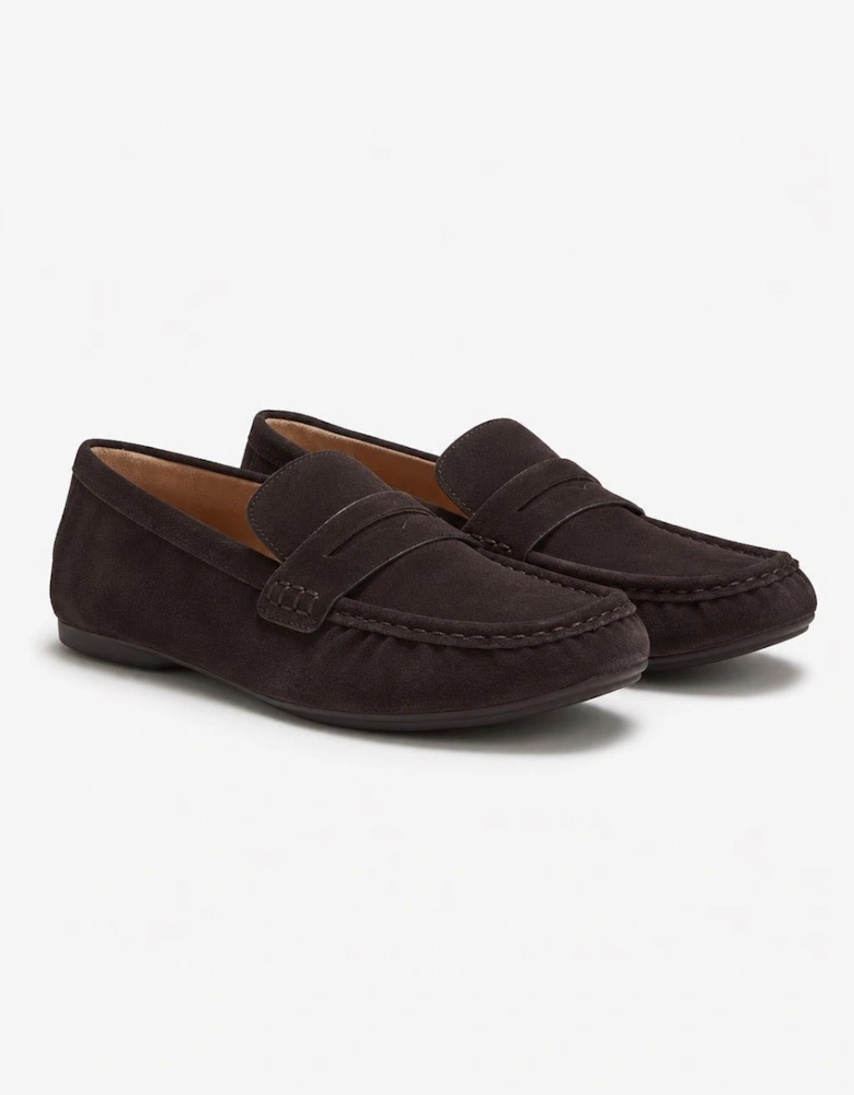 FitFlop DELICATO SUEDE Womens Loafer Shoes Chocolate Brown