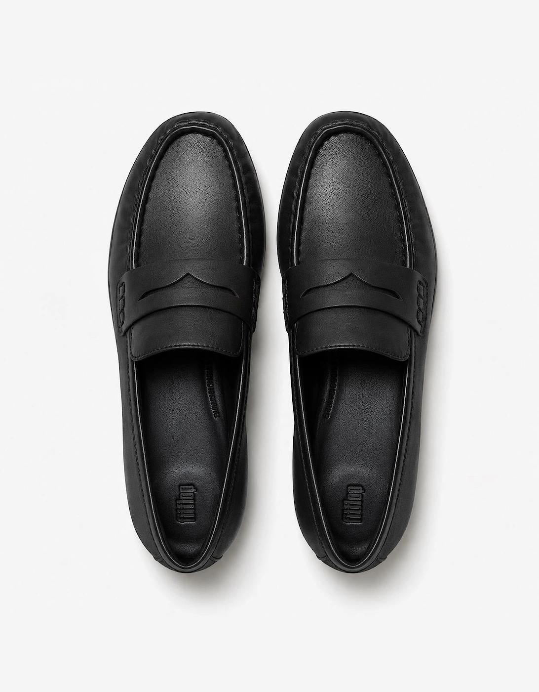 FitFlop DELICATO LEATHER Womens Loafer Shoes All Black