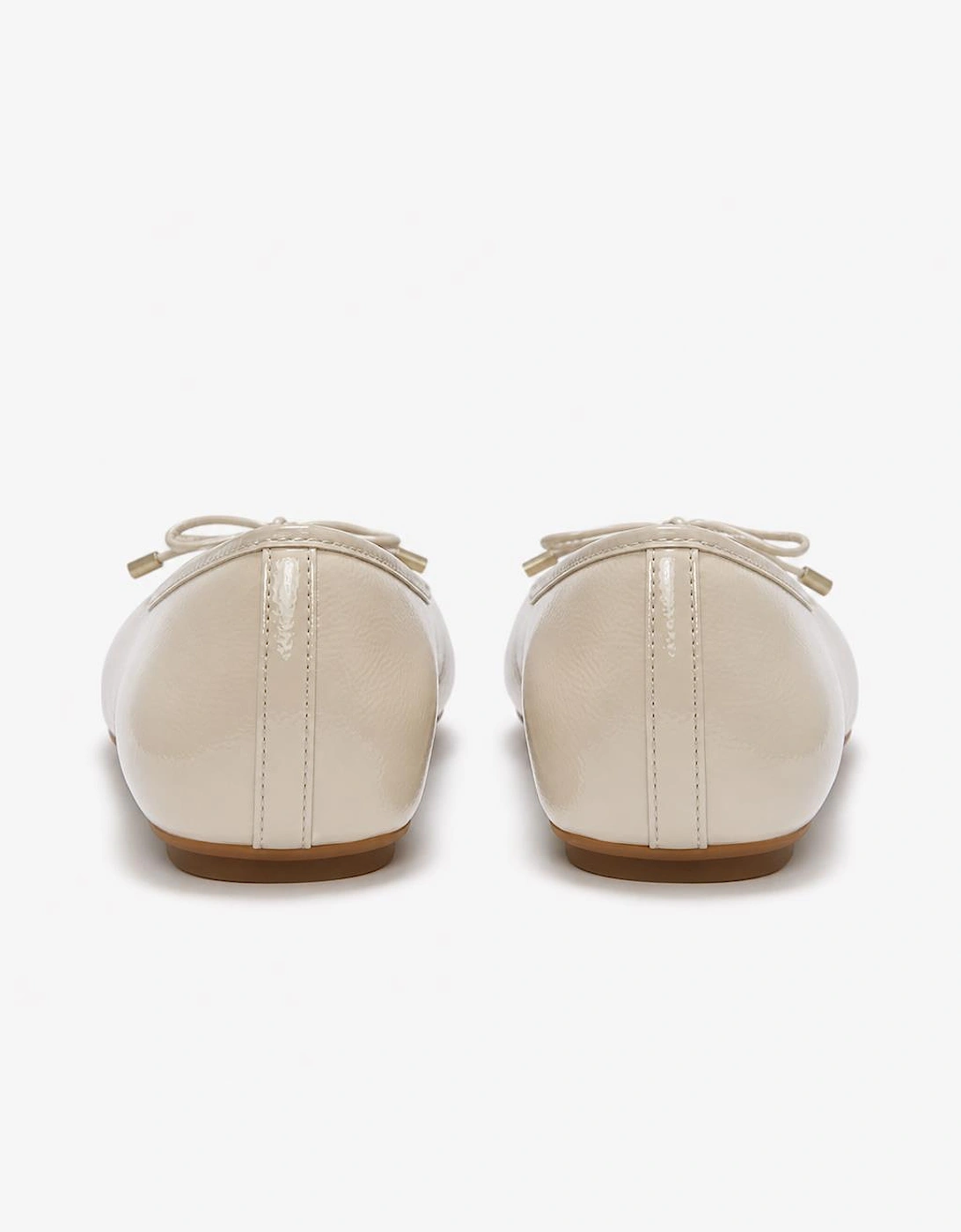 FitFlop DELICATO BOW TEXTURED PATENT-LEATHER Womens Ballerina Shoes Hazy Taupe