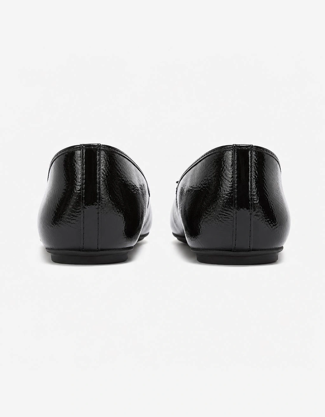 FitFlop DELICATO BOW TEXTURED PATENT-LEATHER Womens Ballerina Shoes Black