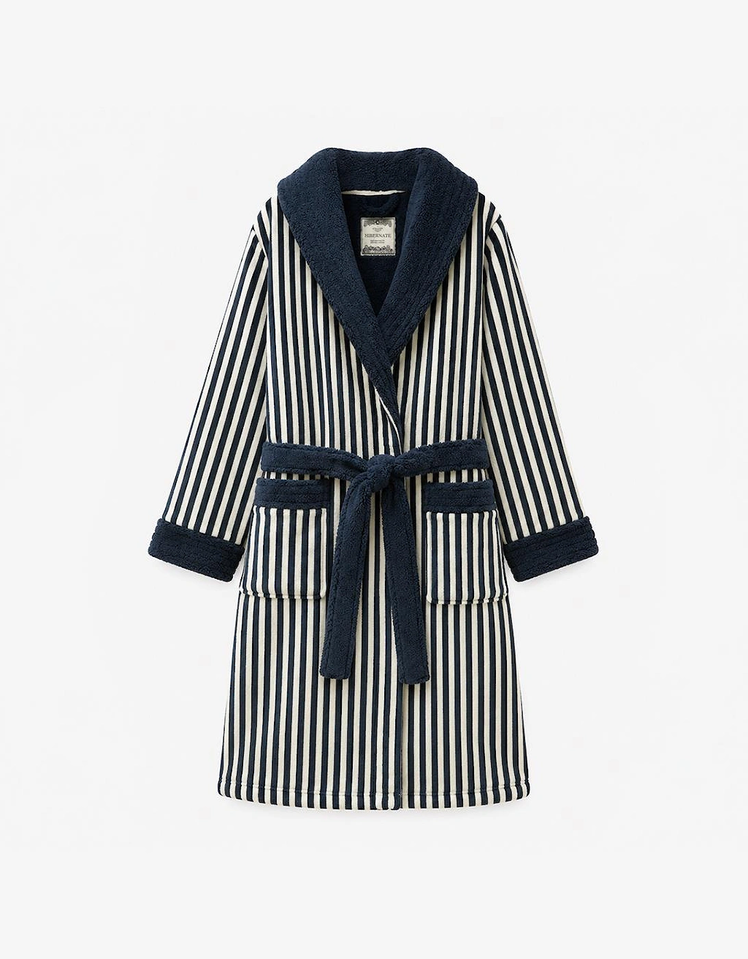 Joules V63813 MATILDA Ladies Robe Navy/Cream Stripe Womens Bathrobe Navy/Cream Stripe