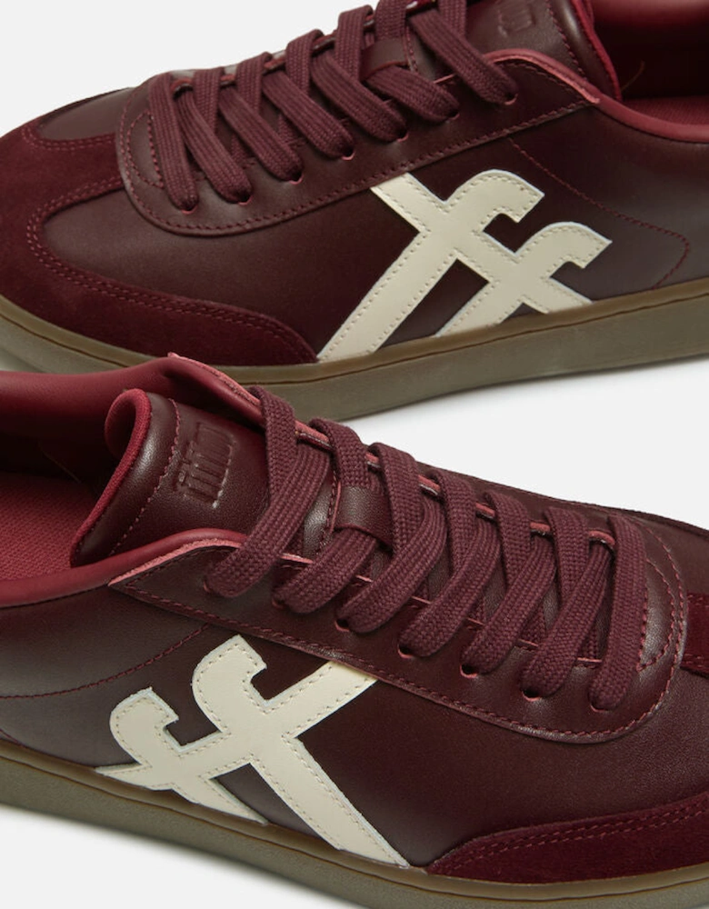 FitFlop THE DASH T-TOE LEATHER Womens Casual Trainers Dark Merlot/Urban White
