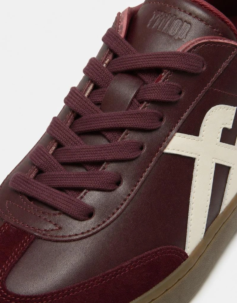 FitFlop THE DASH T-TOE LEATHER Womens Casual Trainers Dark Merlot/Urban White