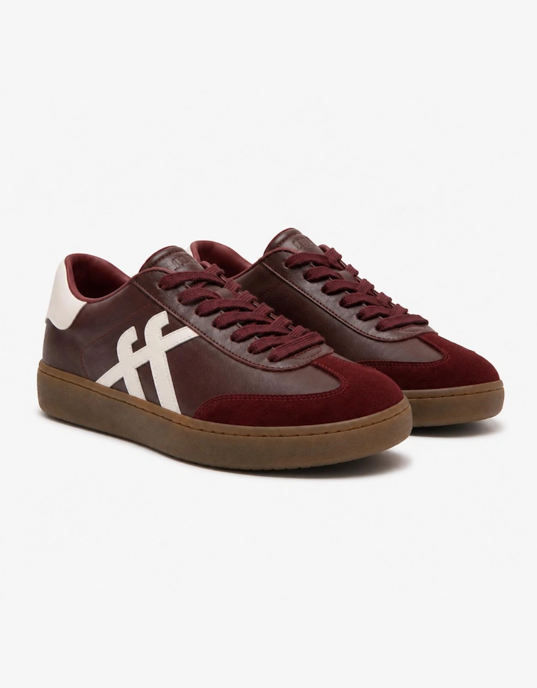 FitFlop THE DASH T-TOE LEATHER Womens Casual Trainers Dark Merlot/Urban White