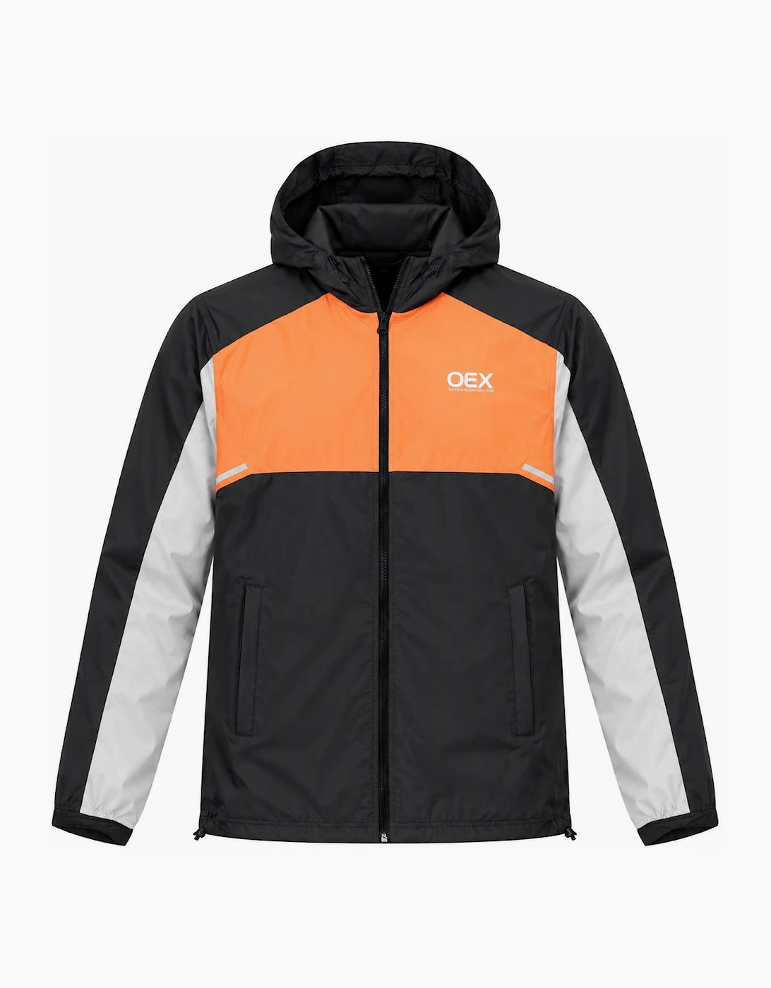 OEX Grampian Windrunner Jacket Black/Coral
