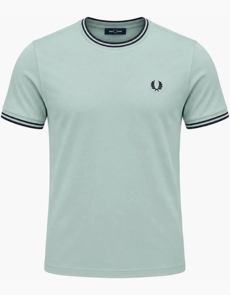 Fred Perry Twin Tipped T-Shirt Silver Blue/Dark Airforce/Dark Airforce
