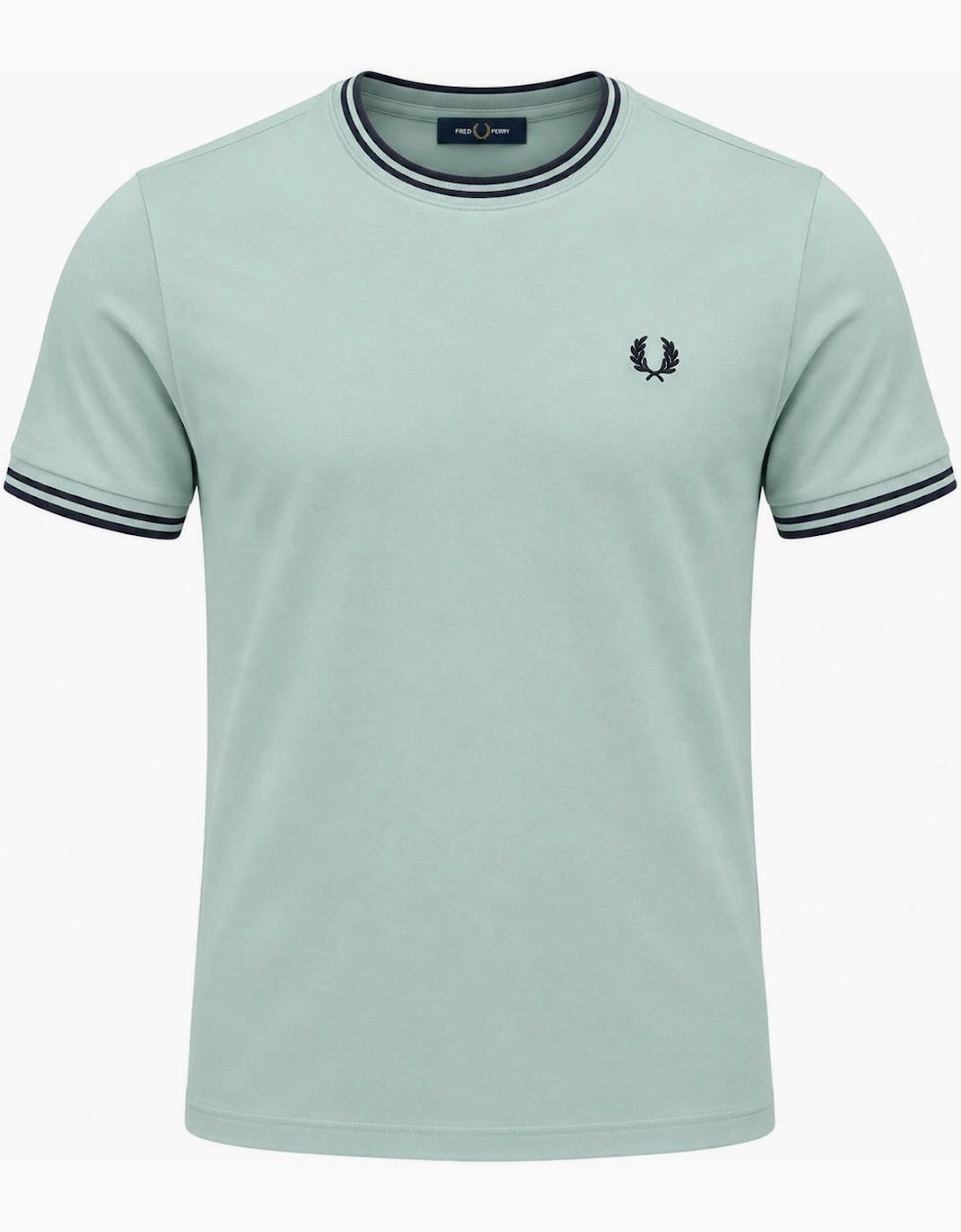 Fred Perry Twin Tipped T-Shirt Silver Blue/Dark Airforce/Dark Airforce