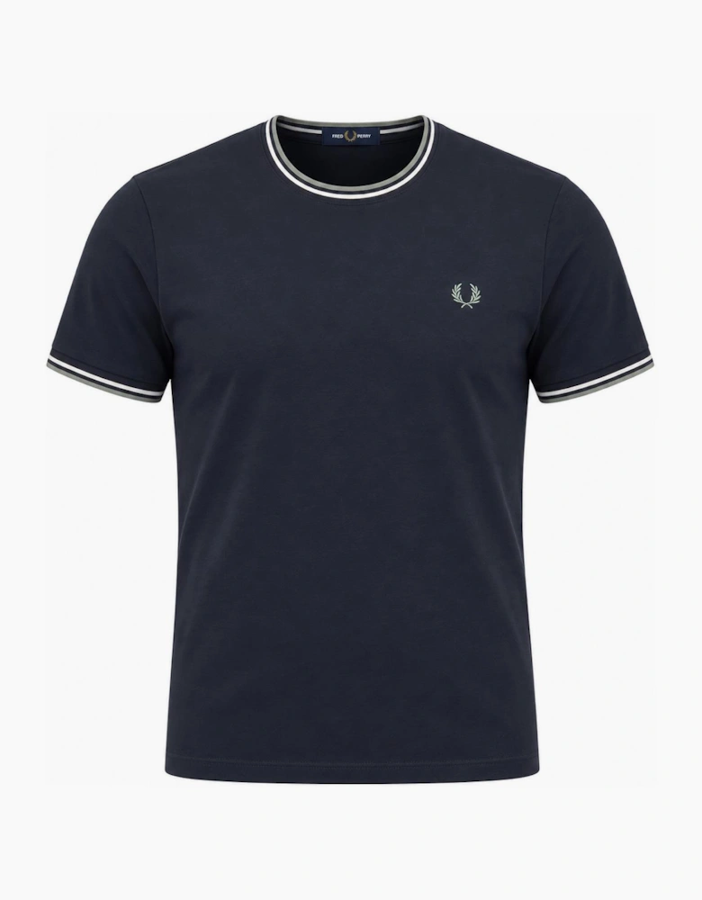 Fred Perry Twin Tipped T-Shirt Dark Airforce/Ecru/Seagrass