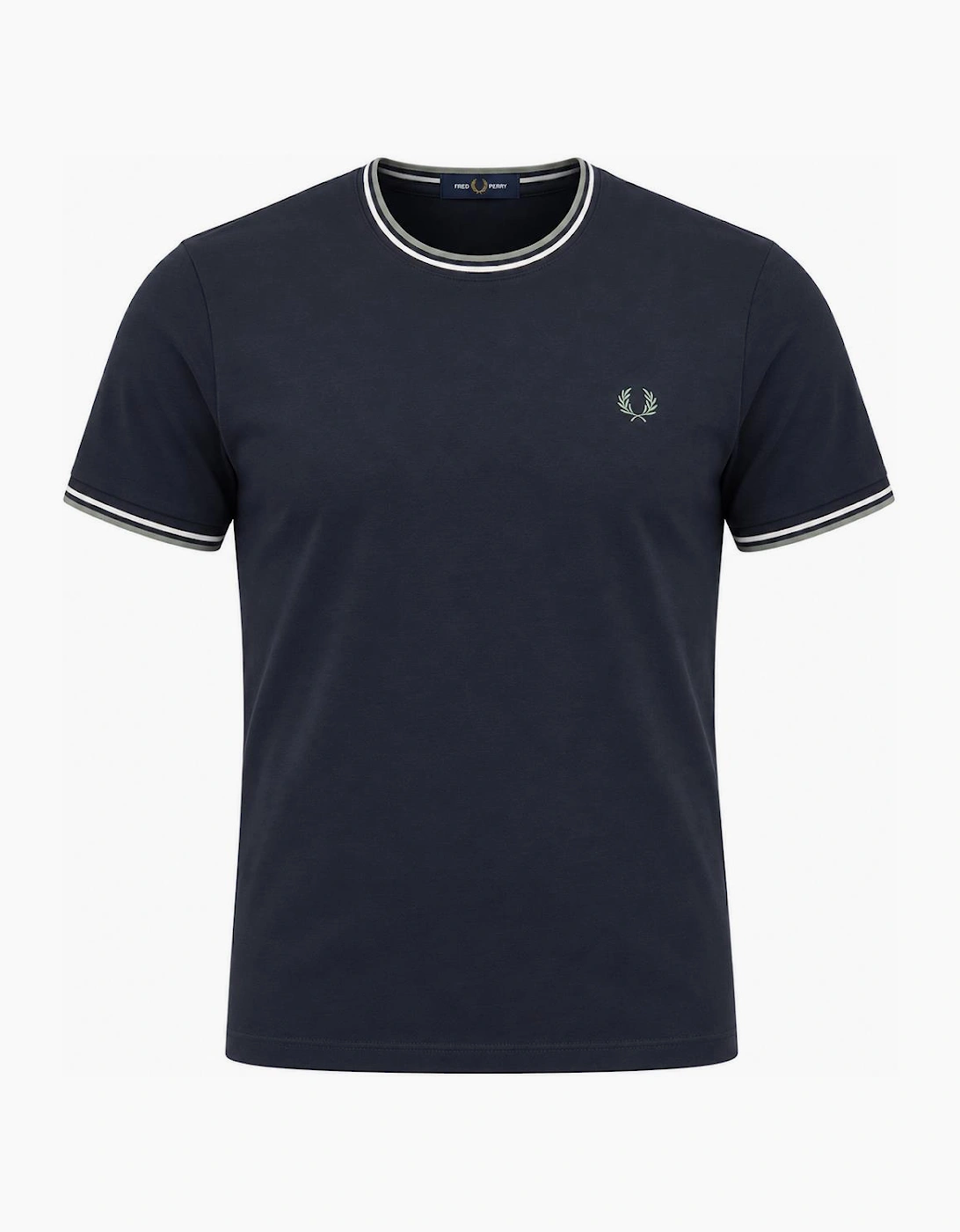Fred Perry Twin Tipped T-Shirt Dark Airforce/Ecru/Seagrass