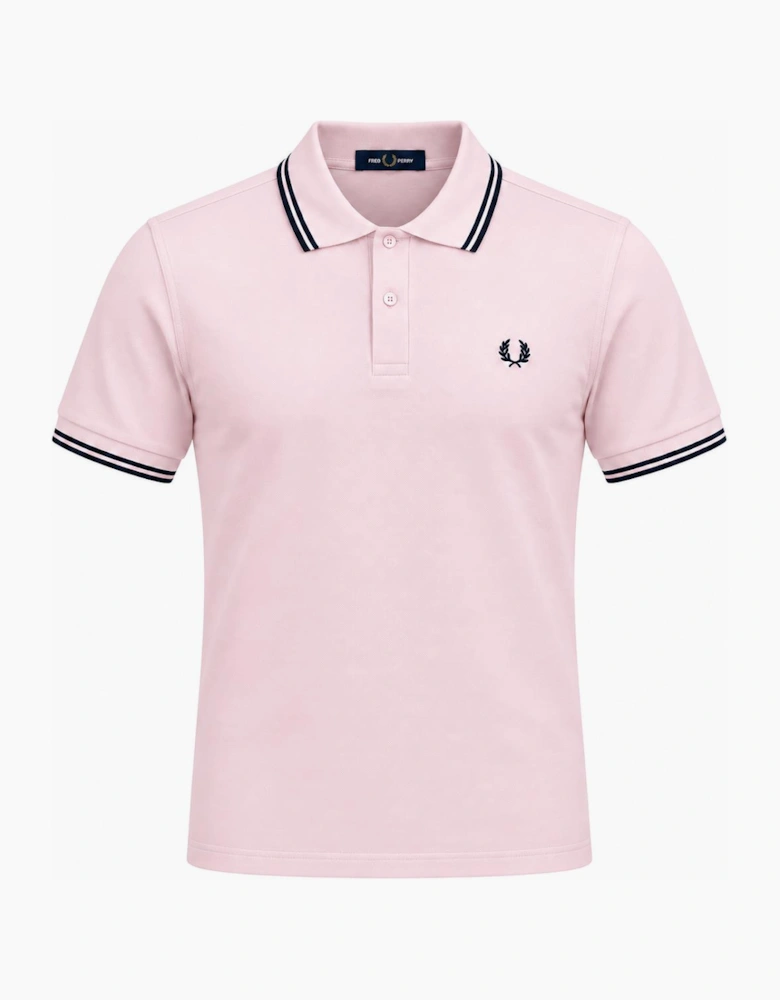Fred Perry Twin Tipped Polo Shirt Iced Pink/Navy/Navy