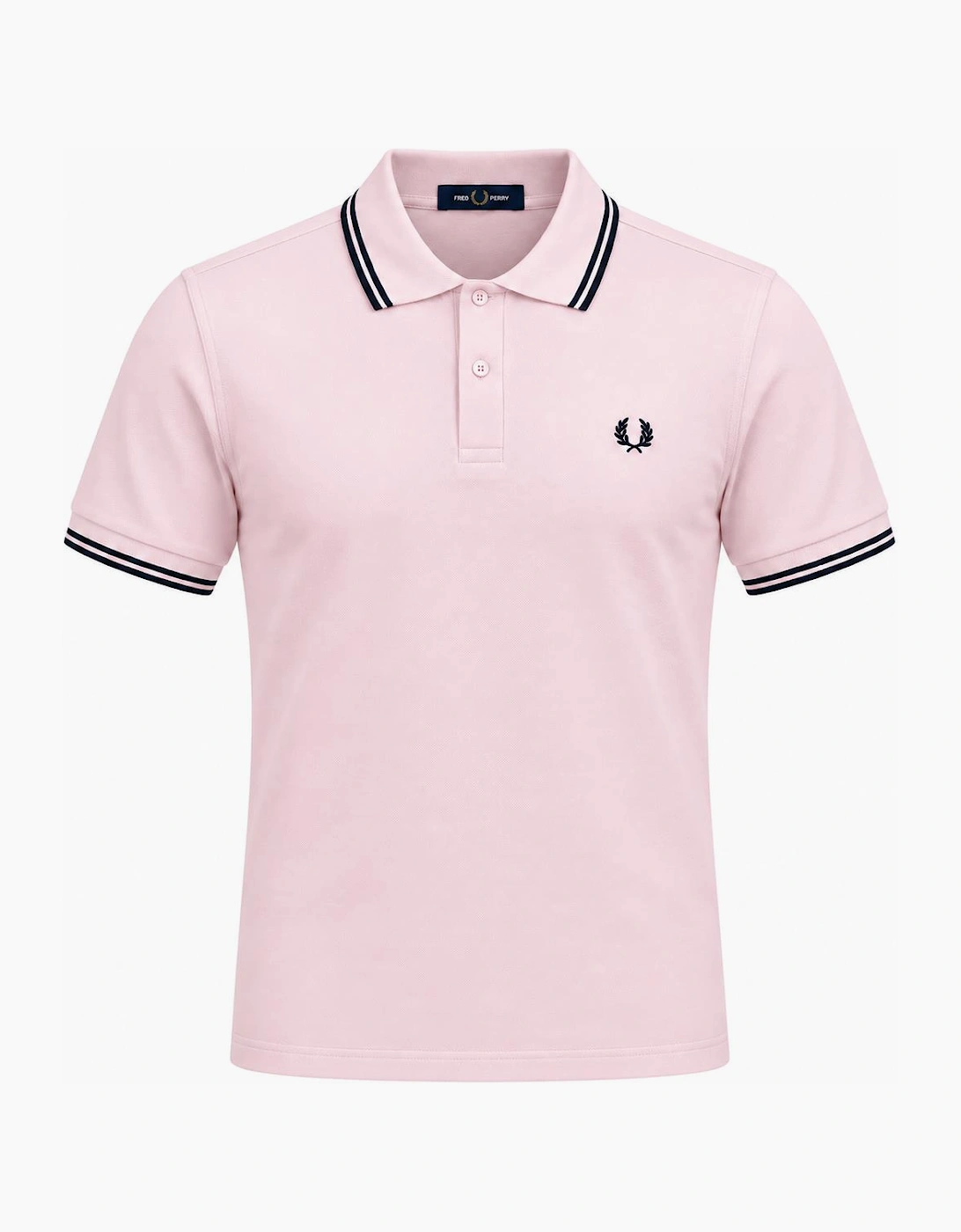Fred Perry Twin Tipped Polo Shirt Iced Pink/Navy/Navy