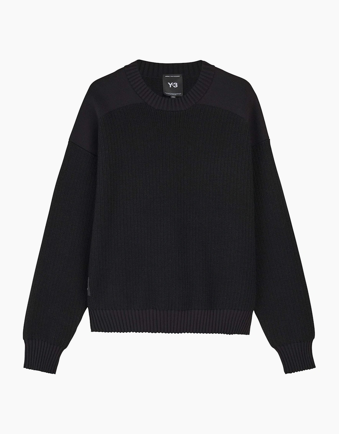 Crew Neck Ribbed Collar Long Sleeve Relaxed Fit Sweater