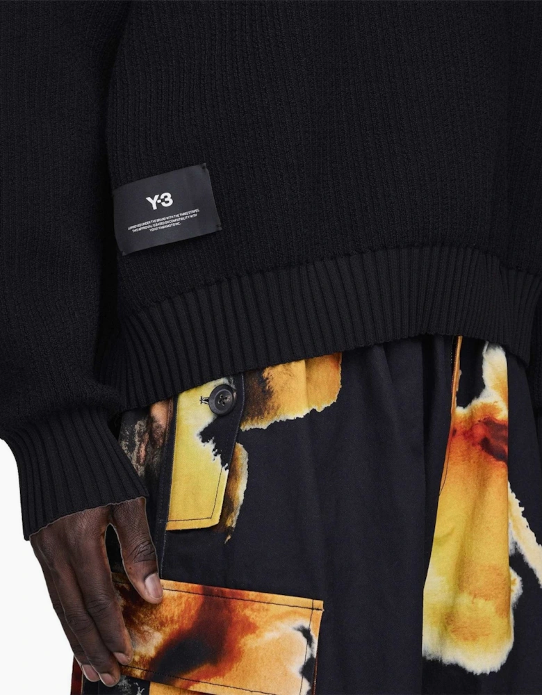 Crew Neck Ribbed Collar Long Sleeve Relaxed Fit Sweater