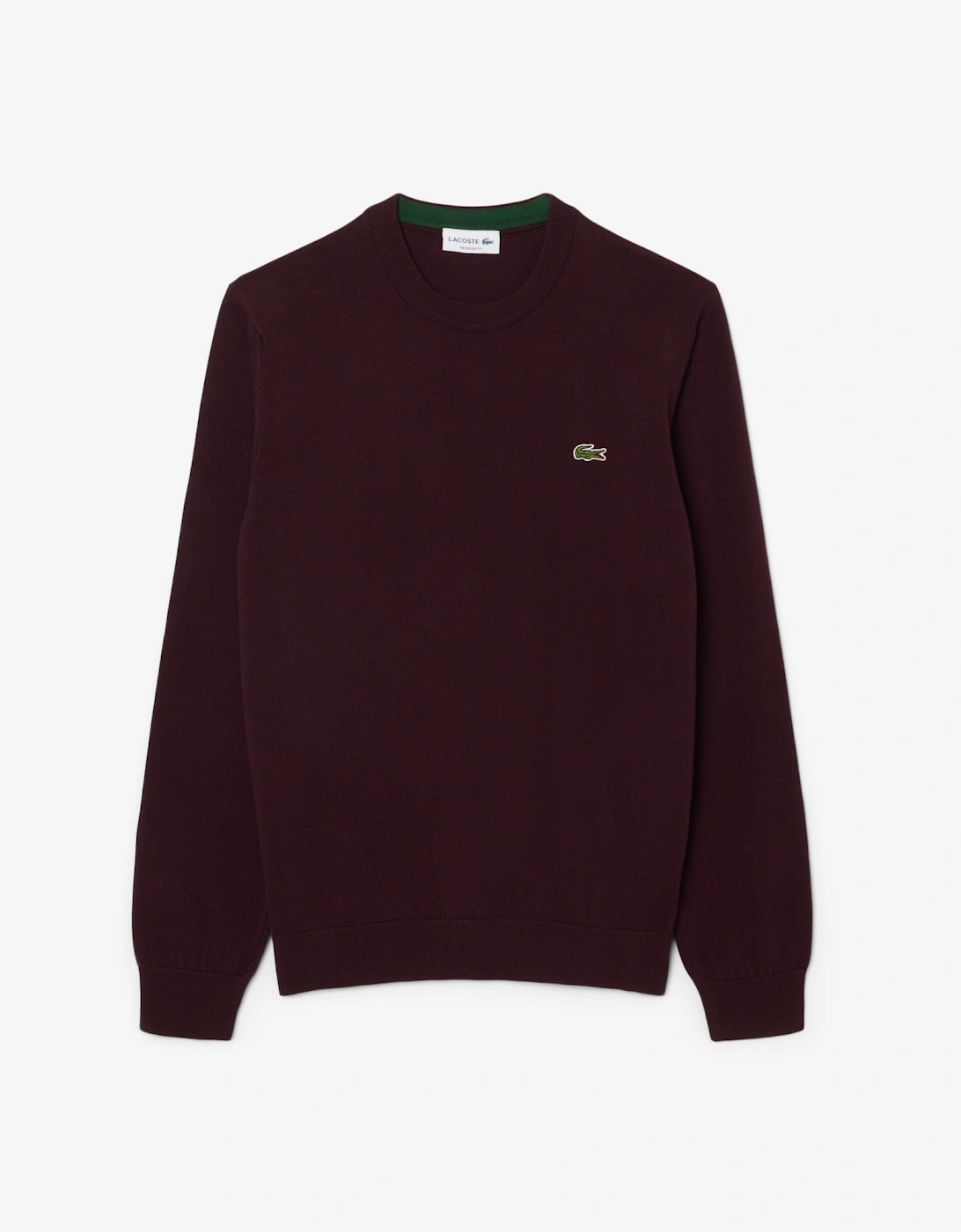 Lacoste Mens Organic Cotton Crew Neck Sweater - Dark Burgundy 3KE