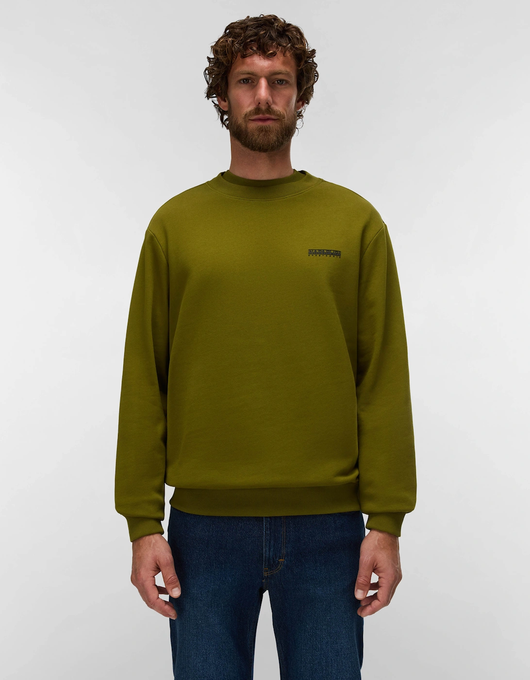 Napapijri Small Box Mens Crew Neck Sweatshirt - Avocado G4C