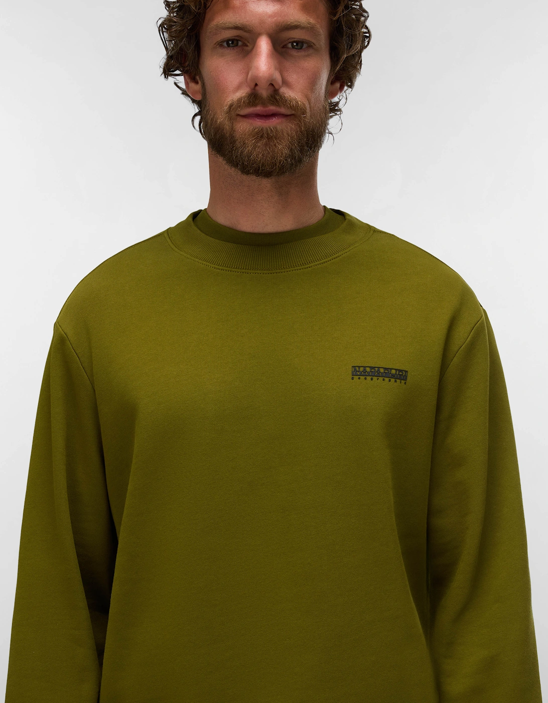 Napapijri Small Box Mens Crew Neck Sweatshirt - Avocado G4C